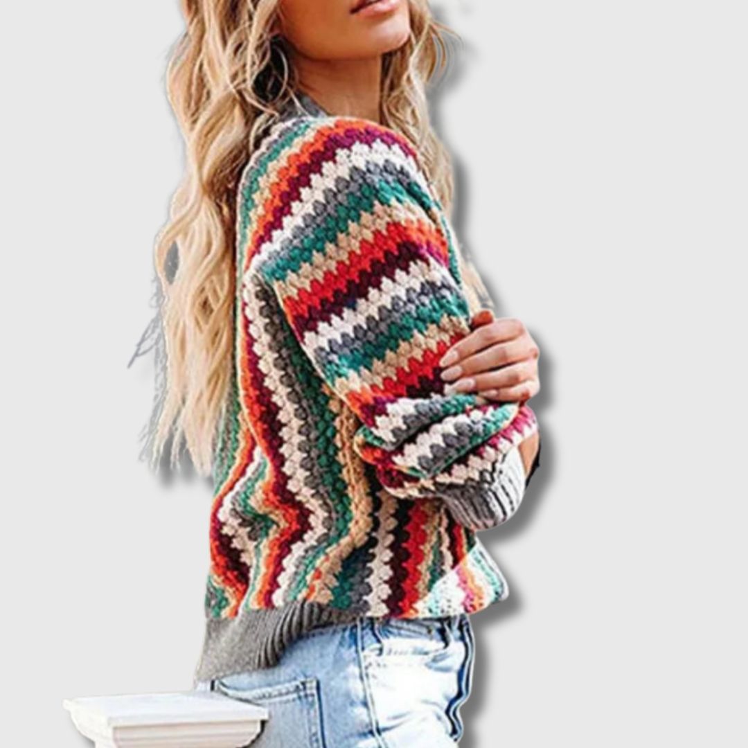 Elance™ | Retro Multicolor Cardigan
