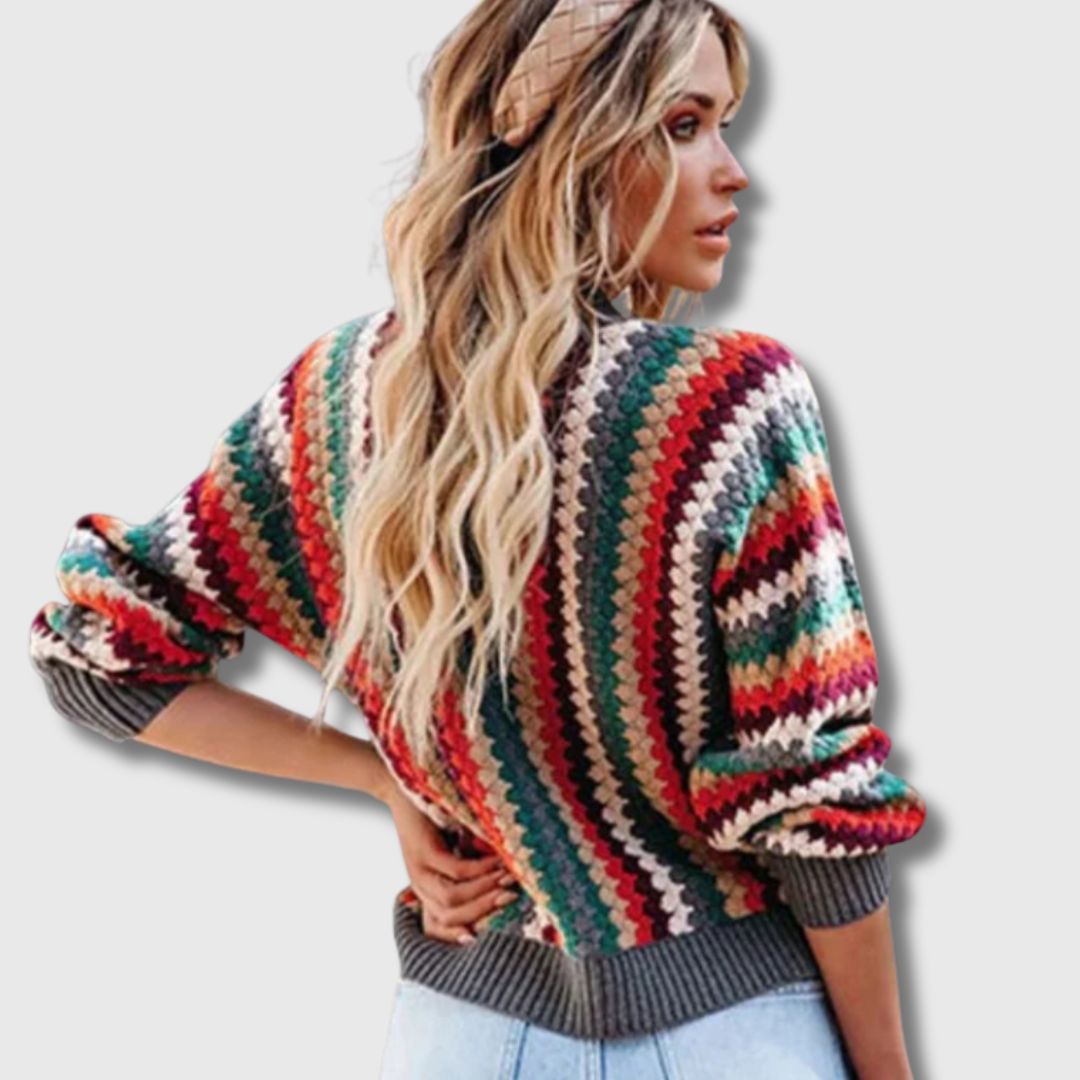 Elance™ | Retro Multicolor Cardigan
