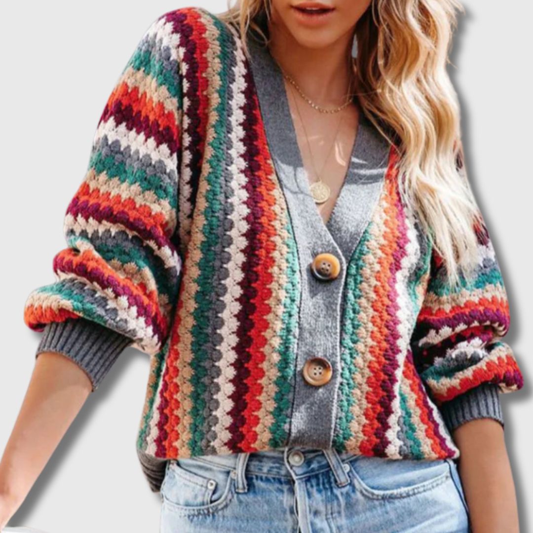 Elance™ | Retro Multicolor Cardigan