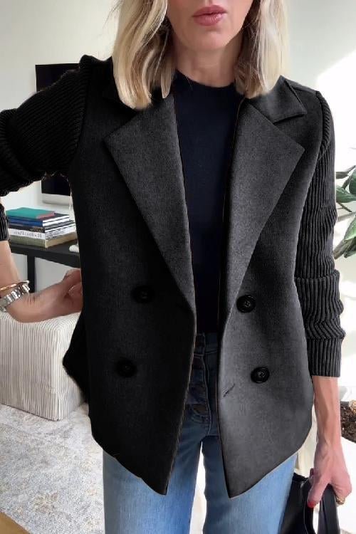 Ava&Claire - Amora Elegant Knit-Sleeve Jacket