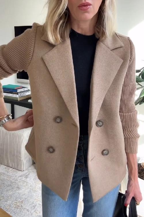 Ava&Claire - Amora Elegant Knit-Sleeve Jacket