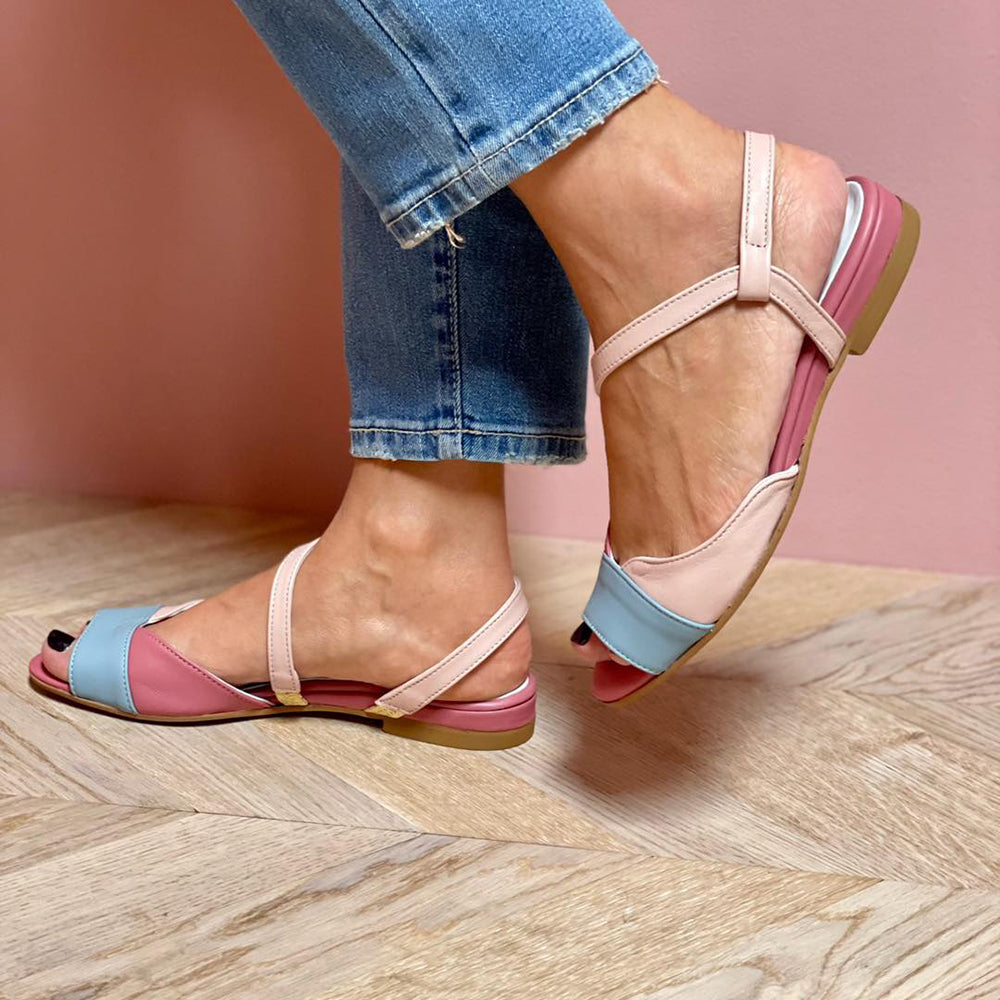 Elance™ | Asymmetric Pink Block Sandals