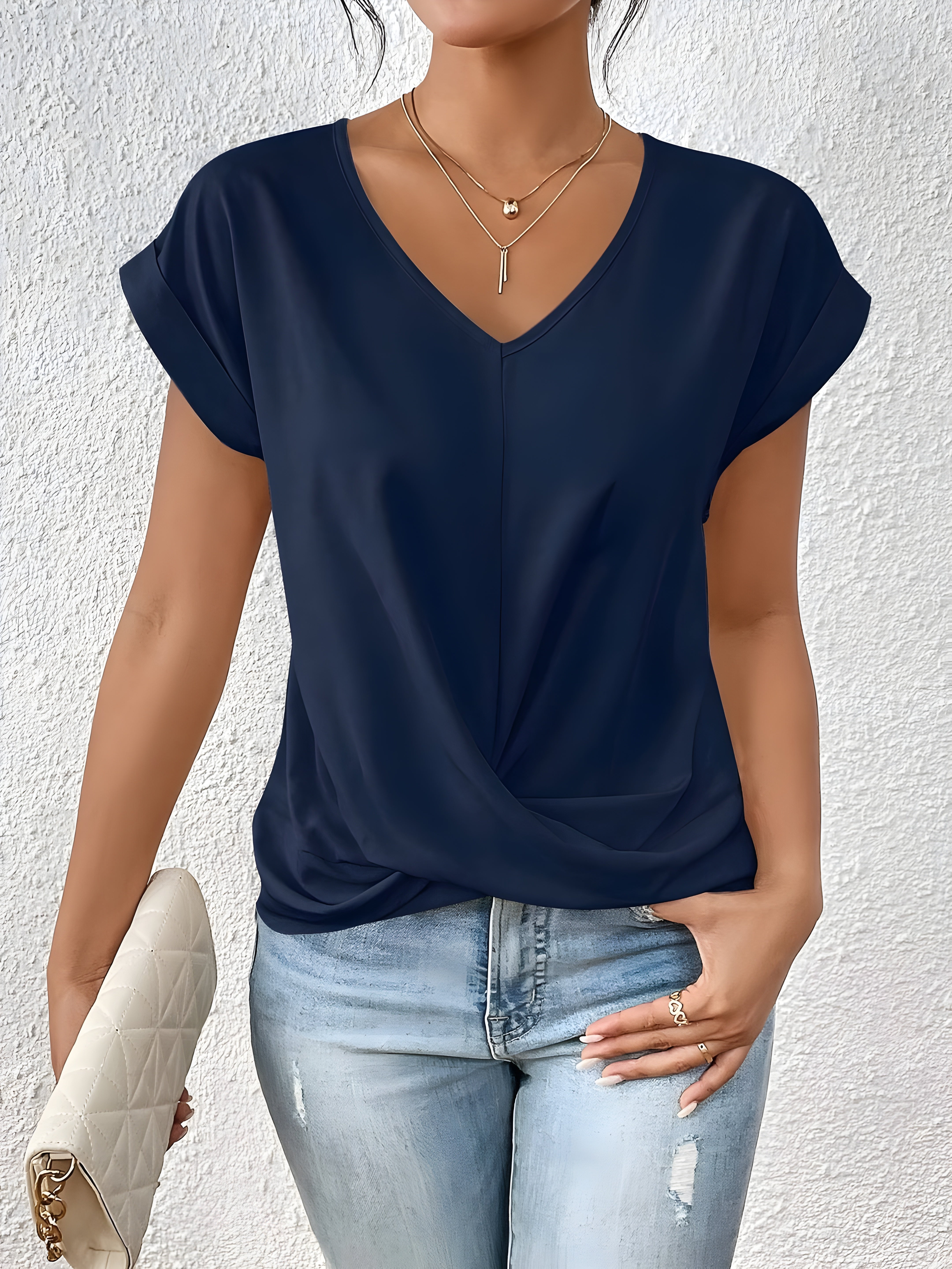 Ava&Claire | Kathrina Twist Front V-Neck Top
