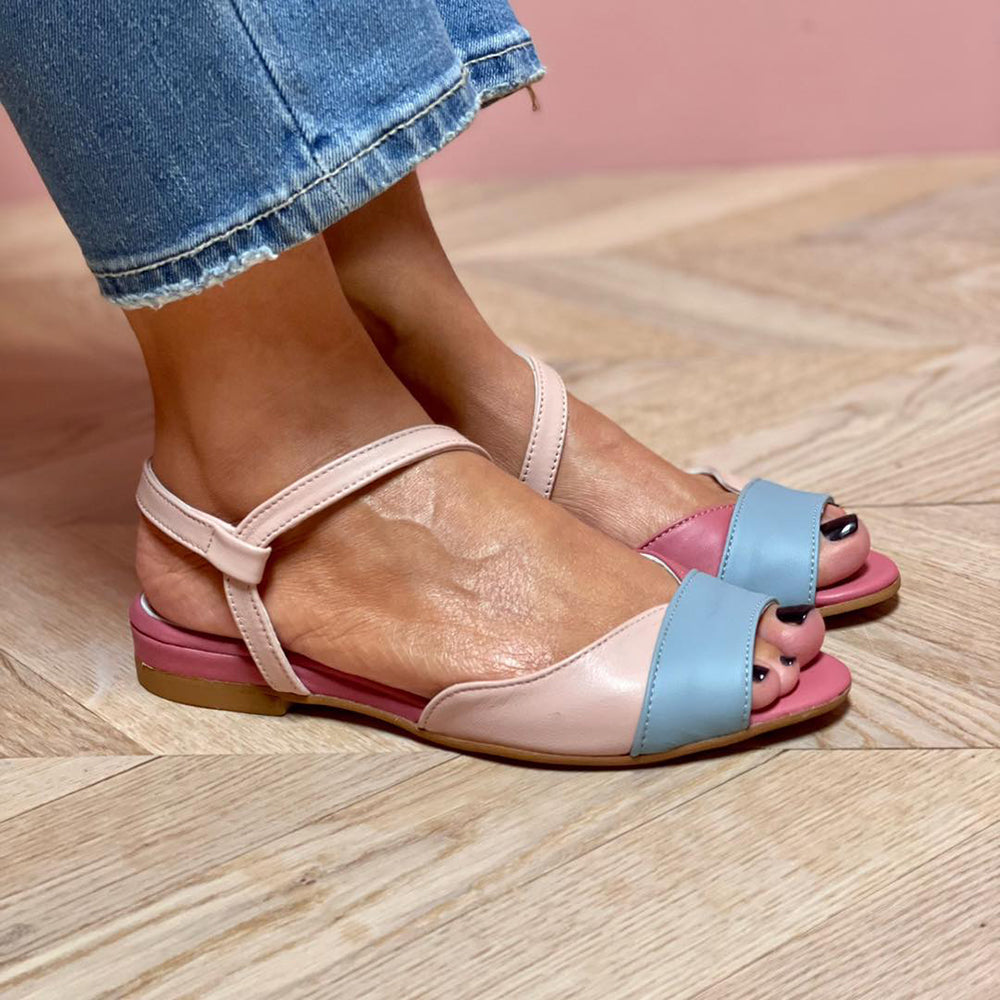 Elance™ | Asymmetric Pink Block Sandals