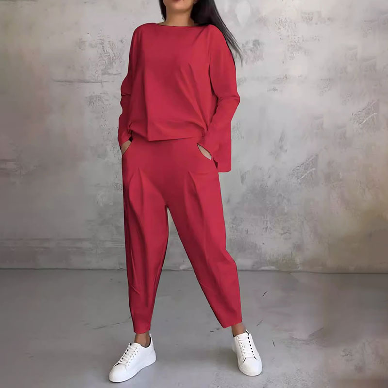 Ava&Claire™ Two-Piece Set Long Sleeve Crew Neck