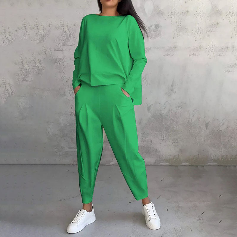 Ava&Claire™ Two-Piece Set Long Sleeve Crew Neck